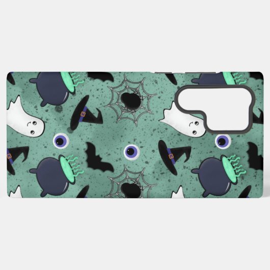 Coque Samsung Galaxy Cute Halloween Motif sans couture (Verso Horizontal)