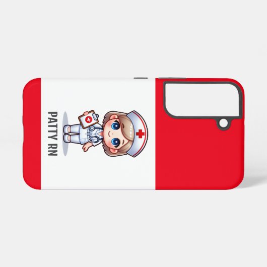 Coque Samsung Galaxy Cute Manga Nurse avec cheveux blond bleu yeux Pers (Verso Horizontal)