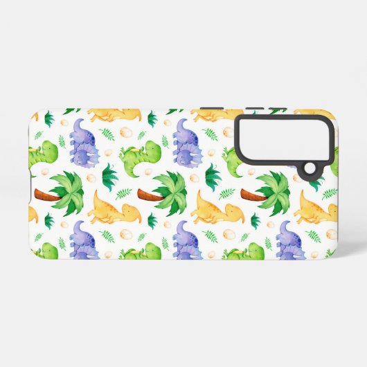 Coque Samsung Galaxy Cute Neon Aquarelle Dinosaur Motif (Verso Horizontal)