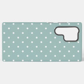 Coque Samsung Galaxy Cute Pastel Mint Green With White Polka Dot Spots (Verso Horizontal)