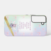 Coque Samsung Galaxy Cute Pastel Rainbow Pink Bow Grid Faith Mauve Bee (Verso Horizontal)