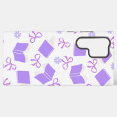 Coque Samsung Galaxy Cute Purple Dreamy Books & Bows Pattern (Verso Horizontal)