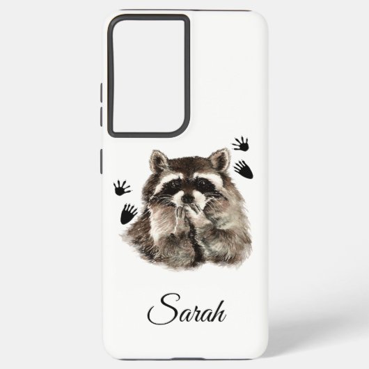 Coque Samsung Galaxy Cute Raccoon soufflant Baisers Empreintes Art anim (Verso)