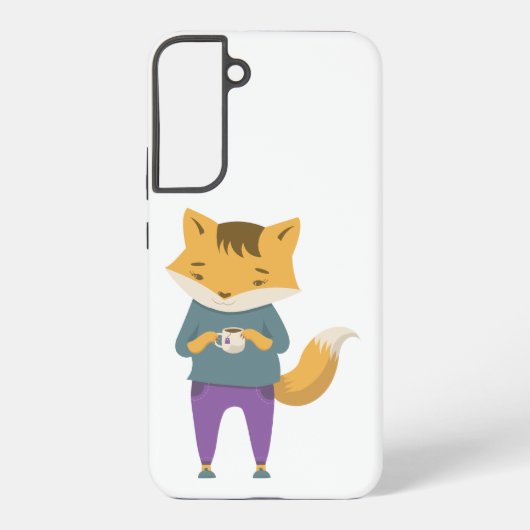 Coque Samsung Galaxy Cute renard avec tasse de thé (Verso)