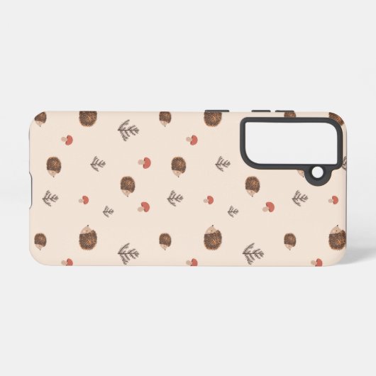 Coque Samsung Galaxy Cute Woodland Hérisson et Motif de champignons (Verso Horizontal)
