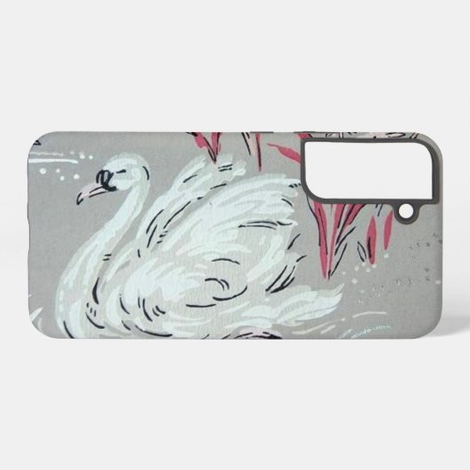 Coque Samsung Galaxy Cygne Vintage (Verso Horizontal)