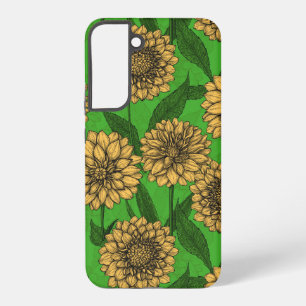 Coque Samsung Galaxy Dahlia en jaune et vert