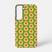 Coque Samsung Galaxy Dahlia jaune motif floral sur vert (Verso)