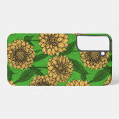 Coque Samsung Galaxy Dahlias en jaune et vert (Verso Horizontal)
