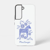Coque Samsung Galaxy Dala suédois Cheval bleu blanc (Verso)