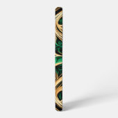 Coque Samsung Galaxy Damas Flower Gold Noir Turquoise (Côté gauche)