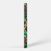 Coque Samsung Galaxy Damask Hearts Gold Black Purple Emerald (Côté droit)