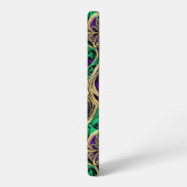 Coque Samsung Galaxy Damask Hearts Gold Black Purple Emerald (Côté gauche)