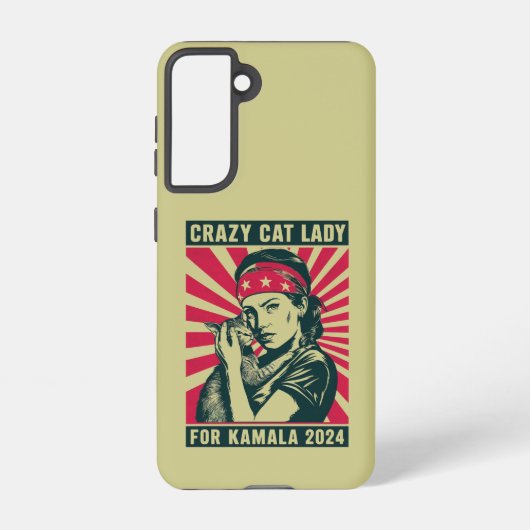 Coque Samsung Galaxy Dame Du Chat Fou Pour Kamala 2024 (Verso)
