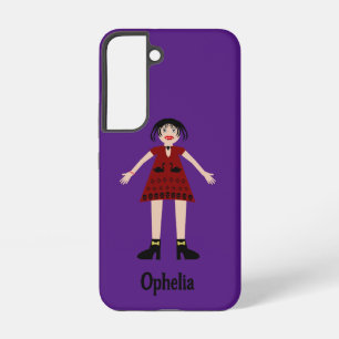 Coque Samsung Galaxy Dame Vampire Halloween Gothique Nom Personnalisé