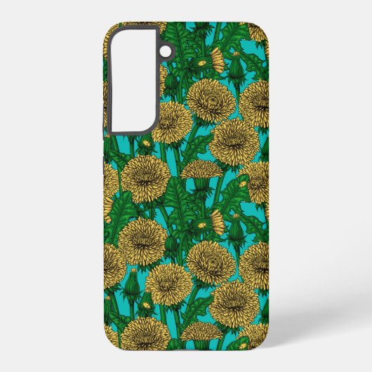 Coque Samsung Galaxy Dandelions sur turquoise (Verso)