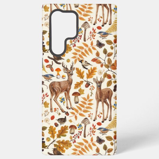 Coque Samsung Galaxy Dans les bois / Cerf d'automne sur le blanc (Verso)