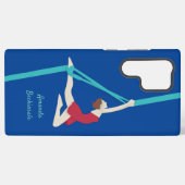Coque Samsung Galaxy Danseur de soies aériennes en rouge (Verso Horizontal)