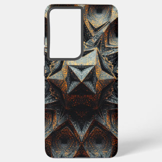 Coque Samsung Galaxy Dark Amber Crystalline Star Fractal - Geometric