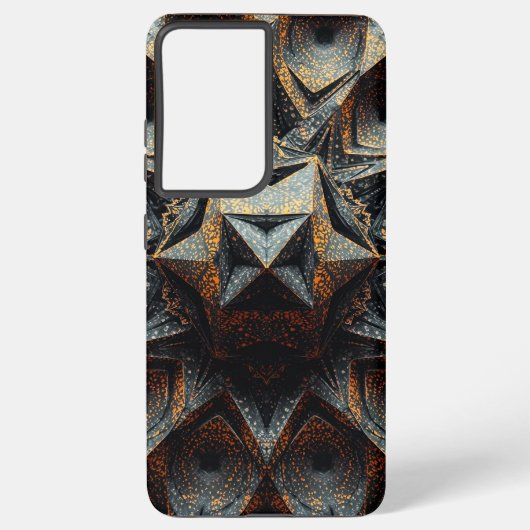 Coque Samsung Galaxy Dark Amber Crystalline Star Fractal - Geometric (Verso)