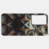 Coque Samsung Galaxy Dark Amber Crystalline Star Fractal - Geometric (Verso Horizontal)