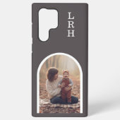 Coque Samsung Galaxy Dark Brown Arch Frame Photo Monogram (Verso)
