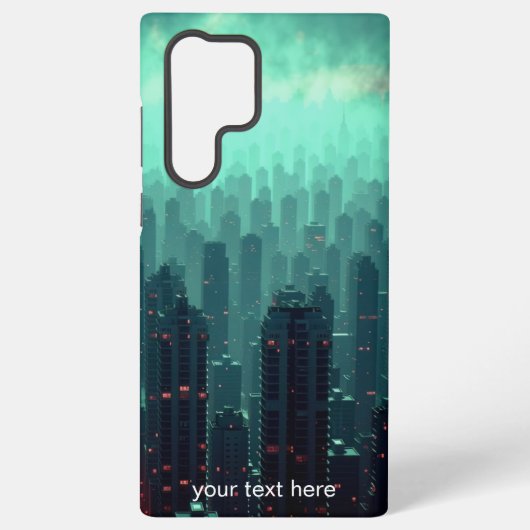 Coque Samsung Galaxy Dark Teal Night New York City Skyline (Verso)