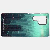 Coque Samsung Galaxy Dark Teal Night New York City Skyline (Verso Horizontal)