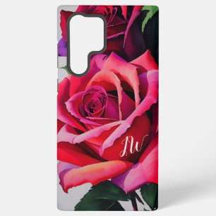 Coque Samsung Galaxy De magnifiques roses et texte personnalisé