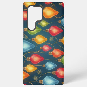 Coque Samsung Galaxy Décoration de Noël colorée et vintage avec des lum