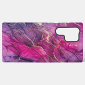 Coque Samsung Galaxy Deep Magenta & Gold Alcohol Ink Samsung Case (Verso Horizontal)