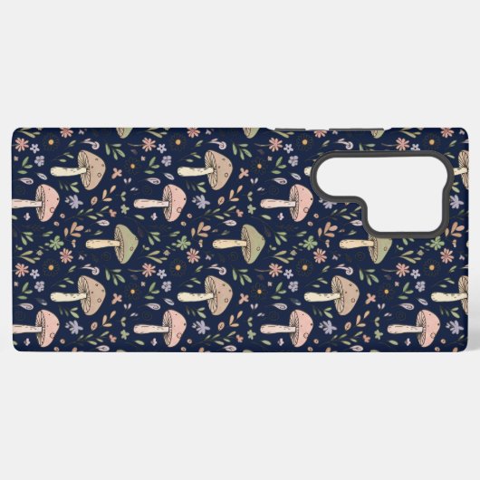Coque Samsung Galaxy Deep Navy Fungi Seamless Pattern Moody (Verso Horizontal)
