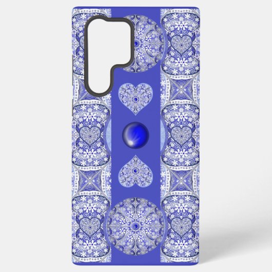 Coque Samsung Galaxy Dentelle en céramique Bleu de Grèce (Verso)