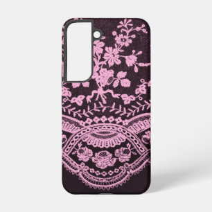 Coque Samsung Galaxy Dentelle florale rose