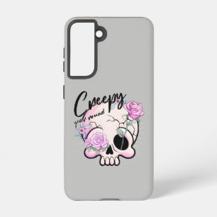Coque Samsung Galaxy Déplaisante année ronde crâne Flora Pastel