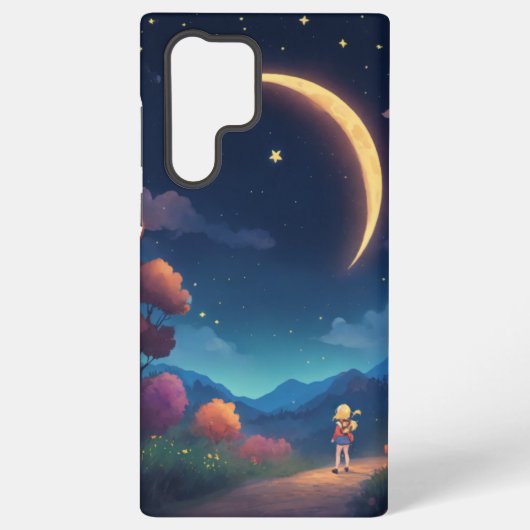 Coque Samsung Galaxy Design de nuit Dreamcent Lune (Verso)