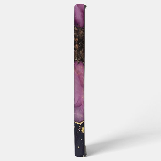 Coque Samsung Galaxy design élégant de fleurs d'aquarelle rose et or (Côté gauche)