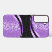 Coque Samsung Galaxy Design géométrique dynamique en violet et noir (Verso Horizontal)