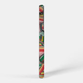 Coque Samsung Galaxy Design Motif rétro rouge vert rayé (Côté droit)