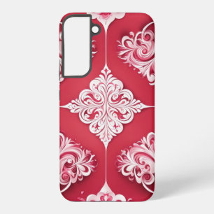 Coque Samsung Galaxy Design victorien rouge et blanc