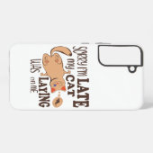 Coque Samsung Galaxy Désolé je suis en retard mon chat était allongé su (Verso Horizontal)