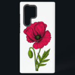 Coque Samsung Galaxy Dessin de pavot rouge<br><div class="desc">Image vectorielle dessinée à la main d'une fleur de pavot rouge</div>