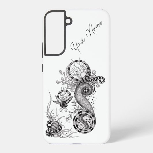 Coque Samsung Galaxy Dessin de Tangle floral - (Verso)