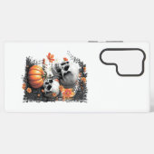 Coque Samsung Galaxy Deux crânes et un citrouille parmi les fleurs. (Verso Horizontal)