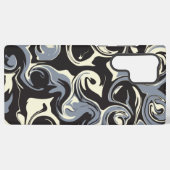 Coque Samsung Galaxy Déversement - Noir, Gris et Crème (Verso Horizontal)