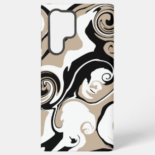 Coque Samsung Galaxy Déversement - Taupe, noir et blanc