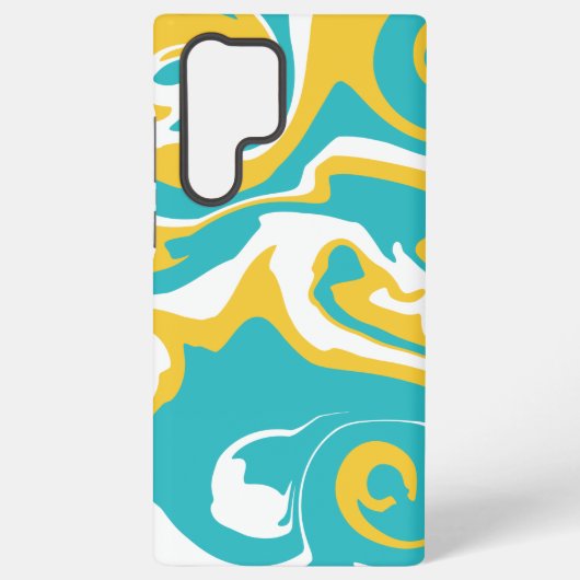 Coque Samsung Galaxy Déversement - Turquoise et Jaune (Verso)