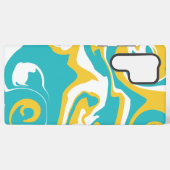 Coque Samsung Galaxy Déversement - Turquoise et Jaune (Verso Horizontal)