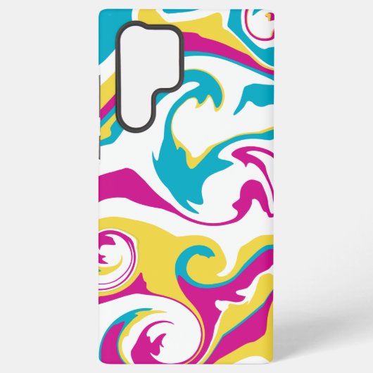 Coque Samsung Galaxy Déversement - Turquoise, Jaune, Rose et Blanc (Verso)