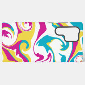 Coque Samsung Galaxy Déversement - Turquoise, Jaune, Rose et Blanc (Verso Horizontal)